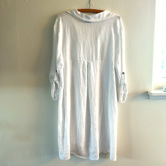 100% Italian Linen made in Italy Dress one size - Picture 4 of 5